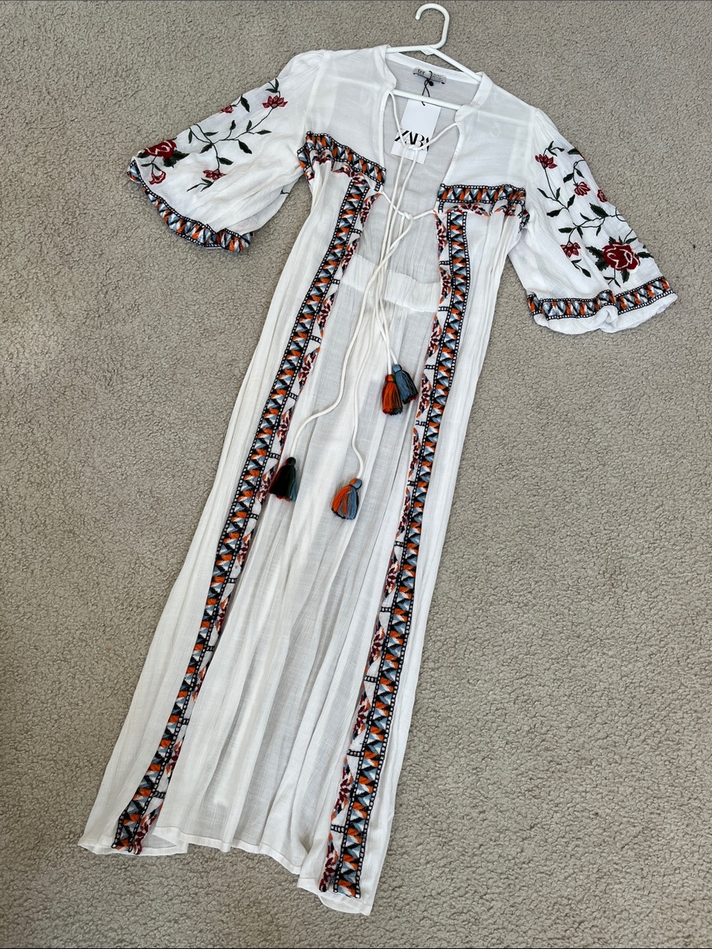 Zara Bohemian Long Maxi Duster Cardigan S